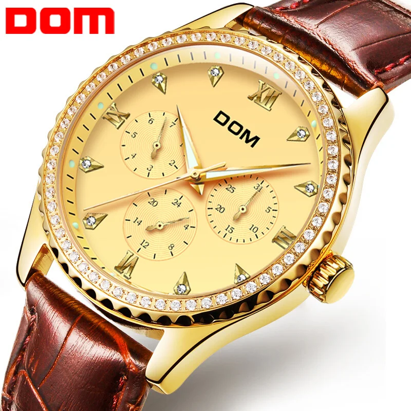 

DOM Brand 2018 Gold Wrist Watch Men Luxury Famous Male Clock Quartz Watches Golden Wristwatch Waterproof Relogio Masculino M-39