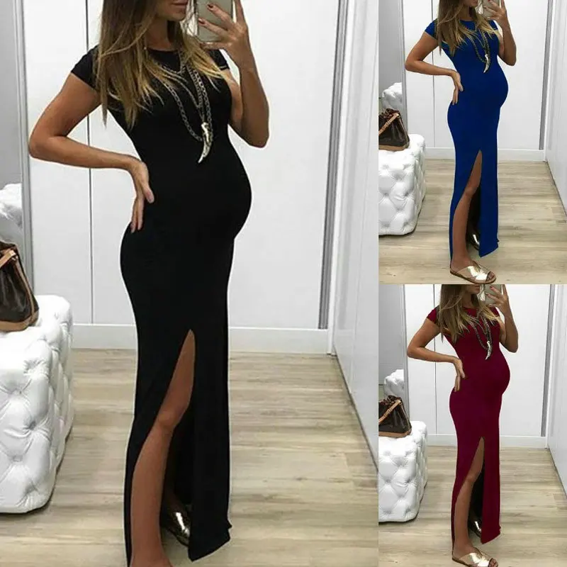 

Summer Maternity Photography Props Maternity Dresses Plus Size Sexy Fancy Pregnancy Split Dresses Photography White Gown Dress