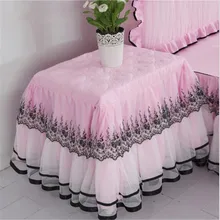 Декоративная Плотная хлопковая скатерть с кружевным краем, чехол для стола 50x60 см, скатерть для прикроватной тумбочки, многофункциональная кружевная скатерть принцессы