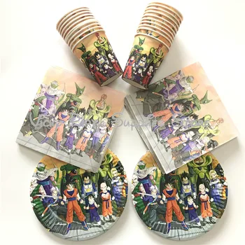

80pcs/lot Dragon Ball Party Disposable Tableware Set Paper Napkins Cup Plate Birthday Baby Shower Party Tableware Supplies