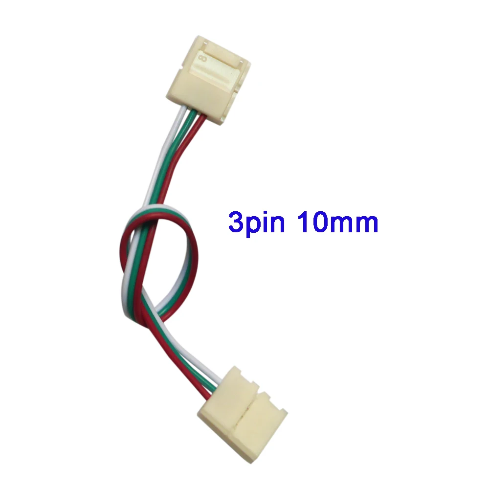 5-100 шт. 2pin 3pin 4pin 5pin 6pin разъем с Двойным Зажимом соединительный кабель с разъемом кабеля для 3528 WS2812 5050 RGB/RGBW/RGBWW светодиодный полосы светильник - Цвет: 3pin   10mm