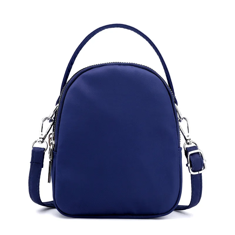 Маленькая женская сумка через плечо на молнии для мобильного телефона, спортивная сумка через плечо, маленькая сумочка на запястье, подарок для девочки, USB отверстие - Цвет: Dark Blue