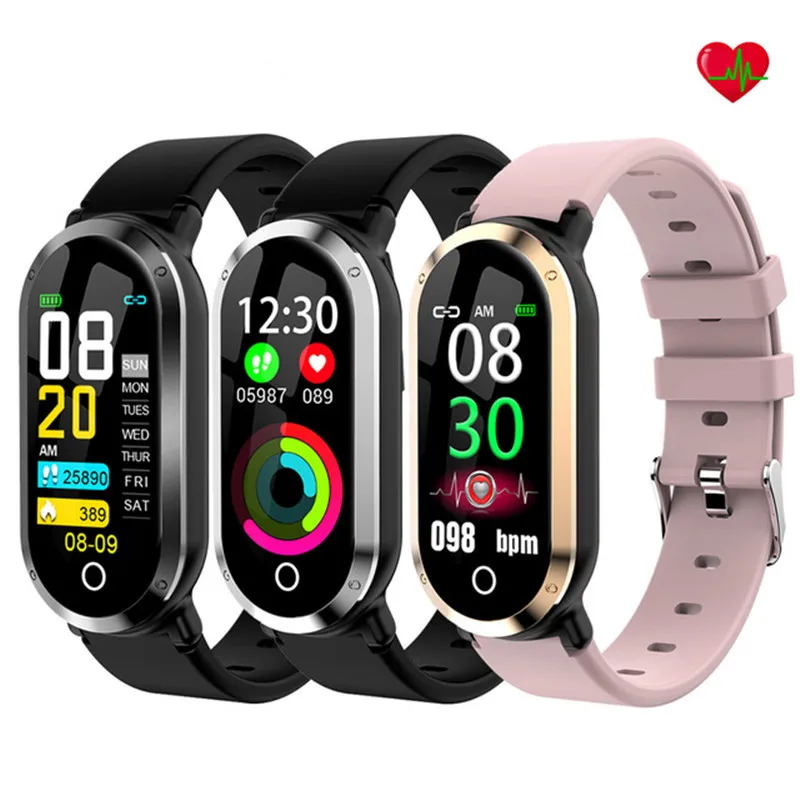 T1 Smart Wristband Woman Fitness Bracelet Heart Rate Blood Pressure Monitor Fitness Tracker Watch Pedometer Sport Band for IOS