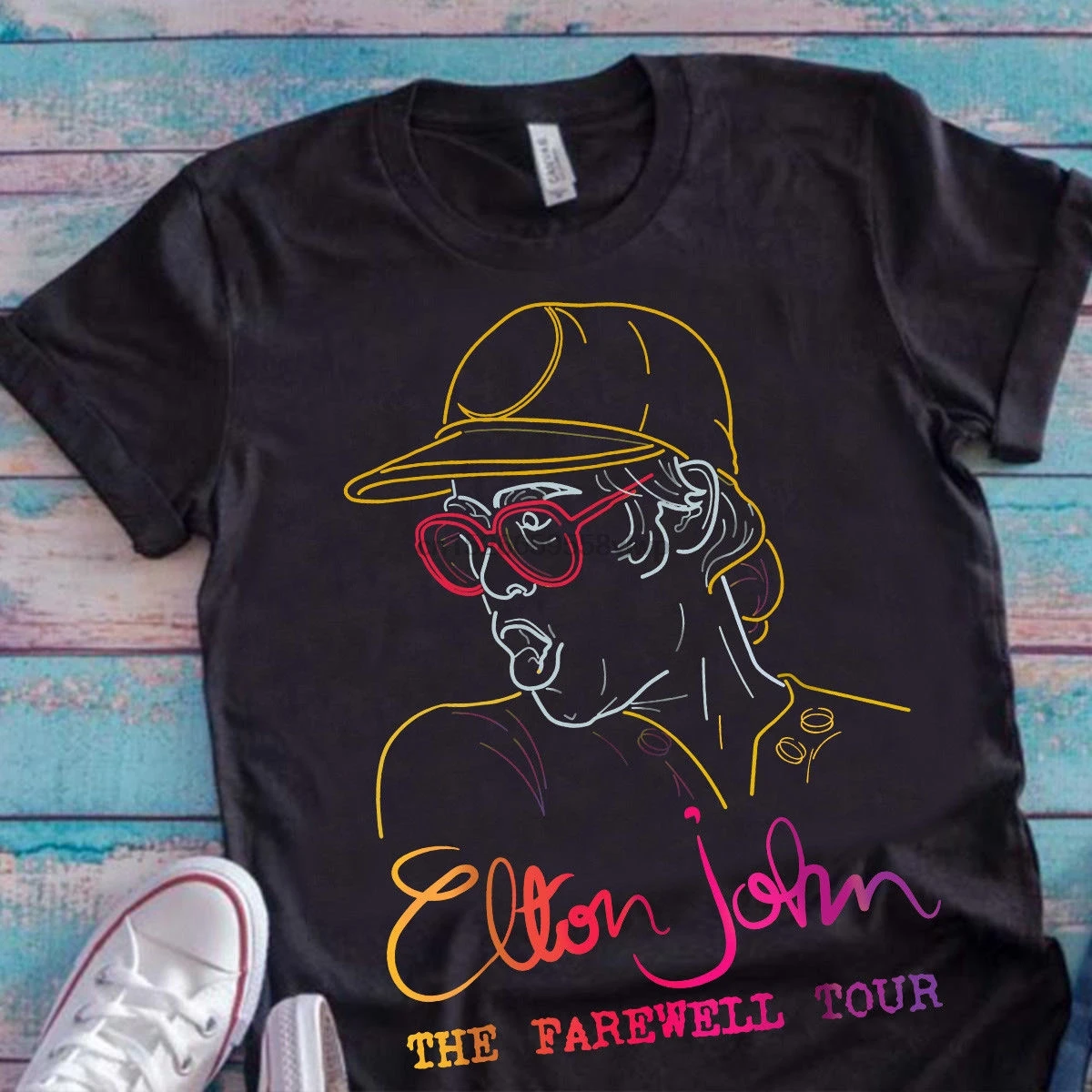 

Elton John The Farewell Tour Fans Men Black T Shirt Cotton S 4Xl Us Supplier