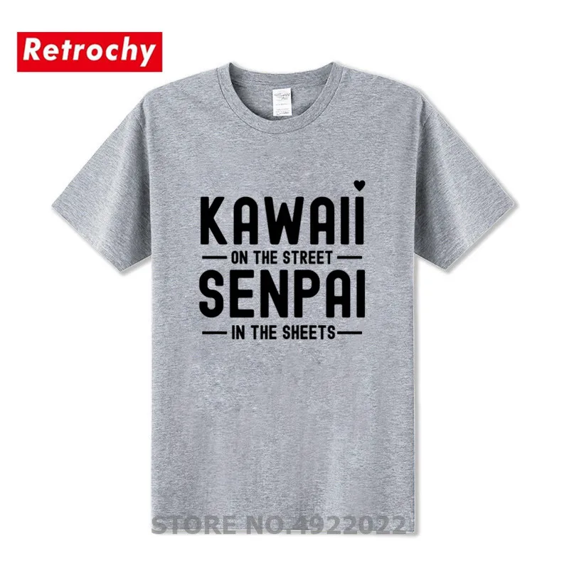 Футболка с принтом аниме Waifu Kawaii Senpai Мужская футболка в стиле хип хоп забавная Otaku