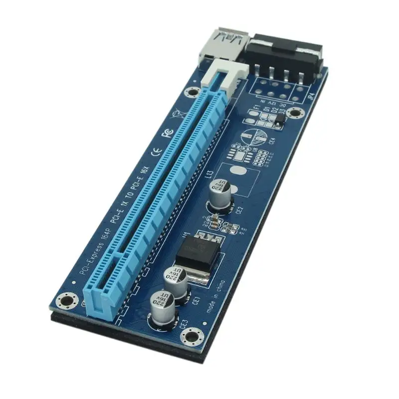 PCI-E Riser Card PCI Express 1X 2X 4X 8X 16X Graphics Card Raiser 4Pin SATA PCIe Riser Board for Bitcoin Mining BTC Miner