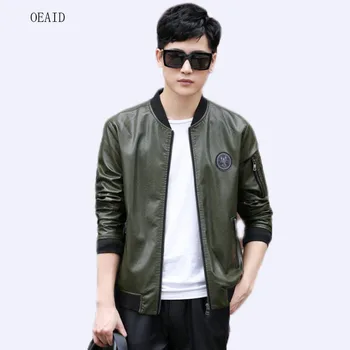 

OEAID Plus Size S M L XL XXL XXXL 4XL Motorcycle Leather Jacket Men Leather Coat 2020 New Men's Leather Clothing Outerwear Black