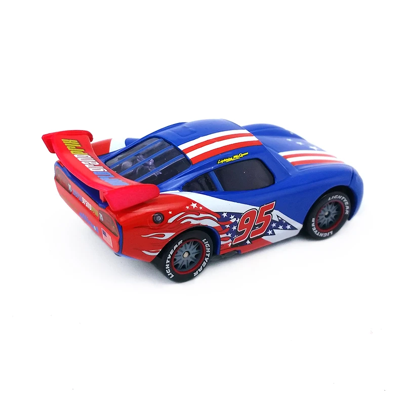 Disney «Тачки» № 95 Lightning Mcqueen Америка узор металл литья под давлением игрушечный автомобиль 1:55 Свободные Фирменная Новинка и