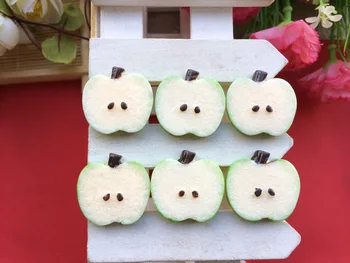 

Free shipping,flat back resin Apple slices Hair bow decoration convex circular phone DIY Pendant decorative 10PCS