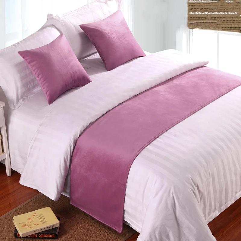 

RAYUAN Suede Solid Color Bedspread Bed Runner Throw Home Hotel Bedroom Bedding Decor Bed Tail Towel Protector
