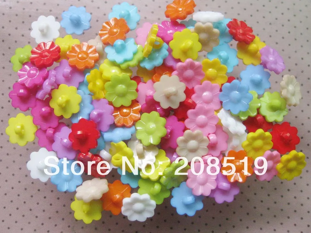 NB0045 кнопки подсолнечника 300 шт/партия 16 мм хвостовик пластиковые пуговицы разных цветов случайным образом Детские пуговицы