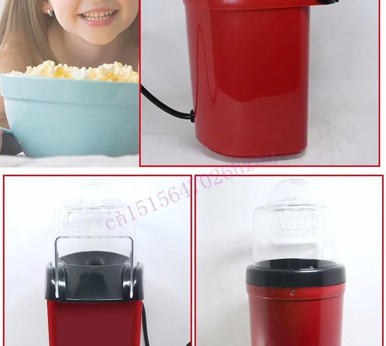 DMWD мини бытовой здоровый горячий воздух без масла автоматический попкорн чайник красный попкорн для дома кухня дети