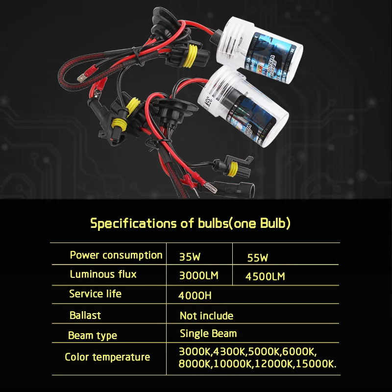 2 шт H3 ксеноновая лампа 55W 3000K 4300K 5000K 6000K 8000K 10000K 12000K Автомобильная Лампа 12V автомобильная фара ксеноновые лампы H3 Противотуманные фары