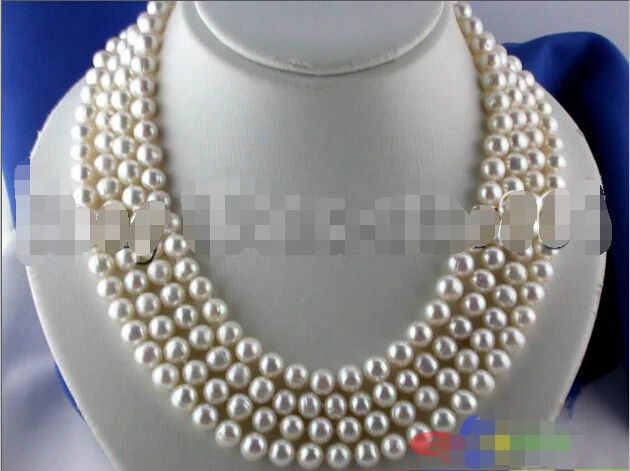 

p647 80" 9MM ROUND WHITE FRESHWATER CULTURED PEARL NECKLACE ^^^@^Noble style Natural Fine jewe FREE SHIPPING