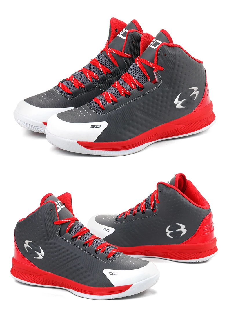 Дышащие баскетбольные кроссовки для мужчин и женщин с высоким берцем; спортивные кроссовки с воздушной подушкой; кроссовки из сетчатого материала; Basket Femme Zapatillas; Цвет Красный