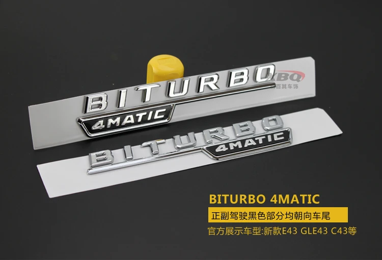 Emblema para Mercedes Matic + Turbo Estilo do Carro Carta Benz Biturbo 4 Matic Fender Logotipo Adesivo Cromo Preto Vermelho Amg V12biturbo v8 14 High Quality Automóveis e motos