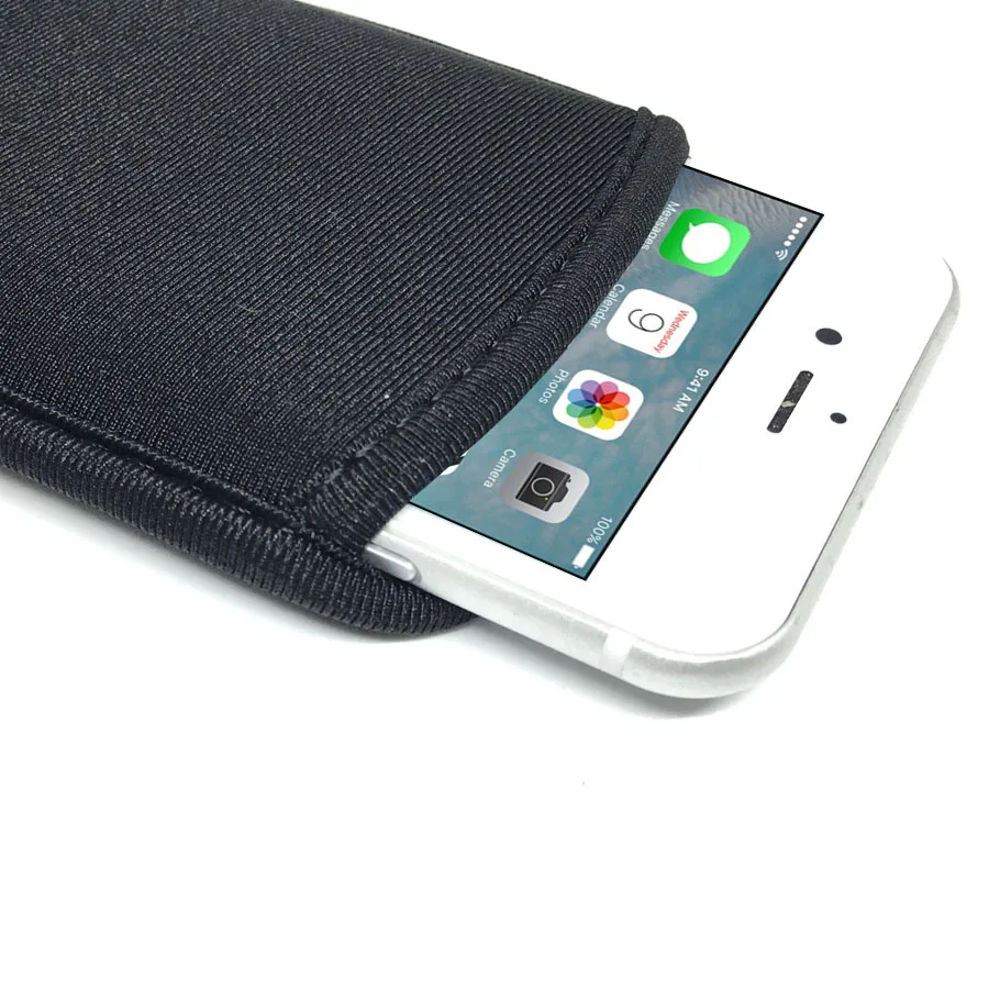 Black Elastic Soft Flexible Neoprene Protective Pouch Bag for iPhone XS MAX 6S SE Protect Sleeves Pouch Case for iPhone 7 8 Plus