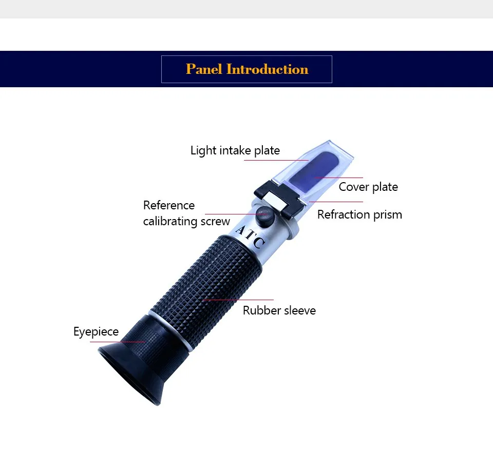 Рефрактометр для спирта 0 80, измеритель концентрации для спиртного, тестер содержания спирта 0-80% в/в, рефрактометр ATC