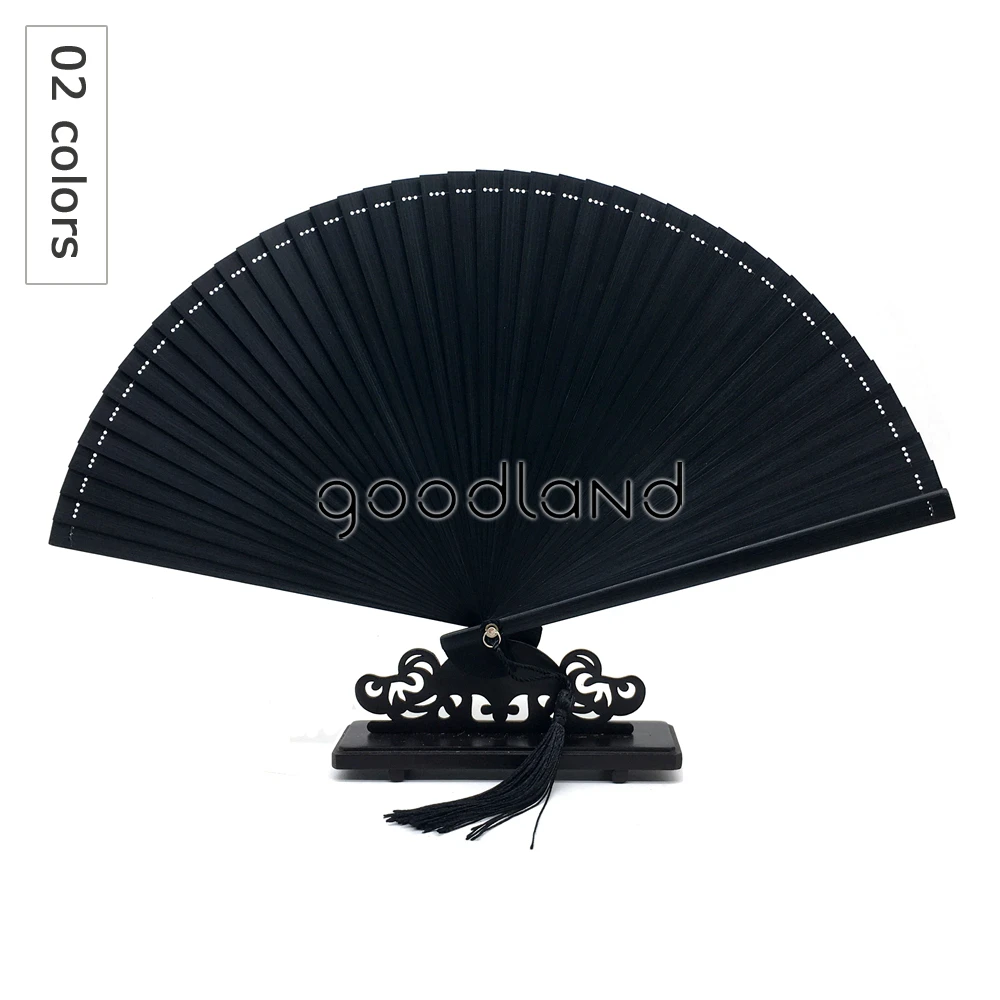 Free Shipping 50pcs Coffee Black Bamboo Hand Fan