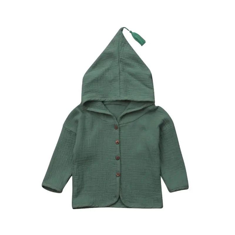

Toddler Kids Baby Boy Girl Linen Long Sleeve Hooded Tops Outerwear Coat Jacket Warm Clothes Autumn Clothing Baby 1-6T