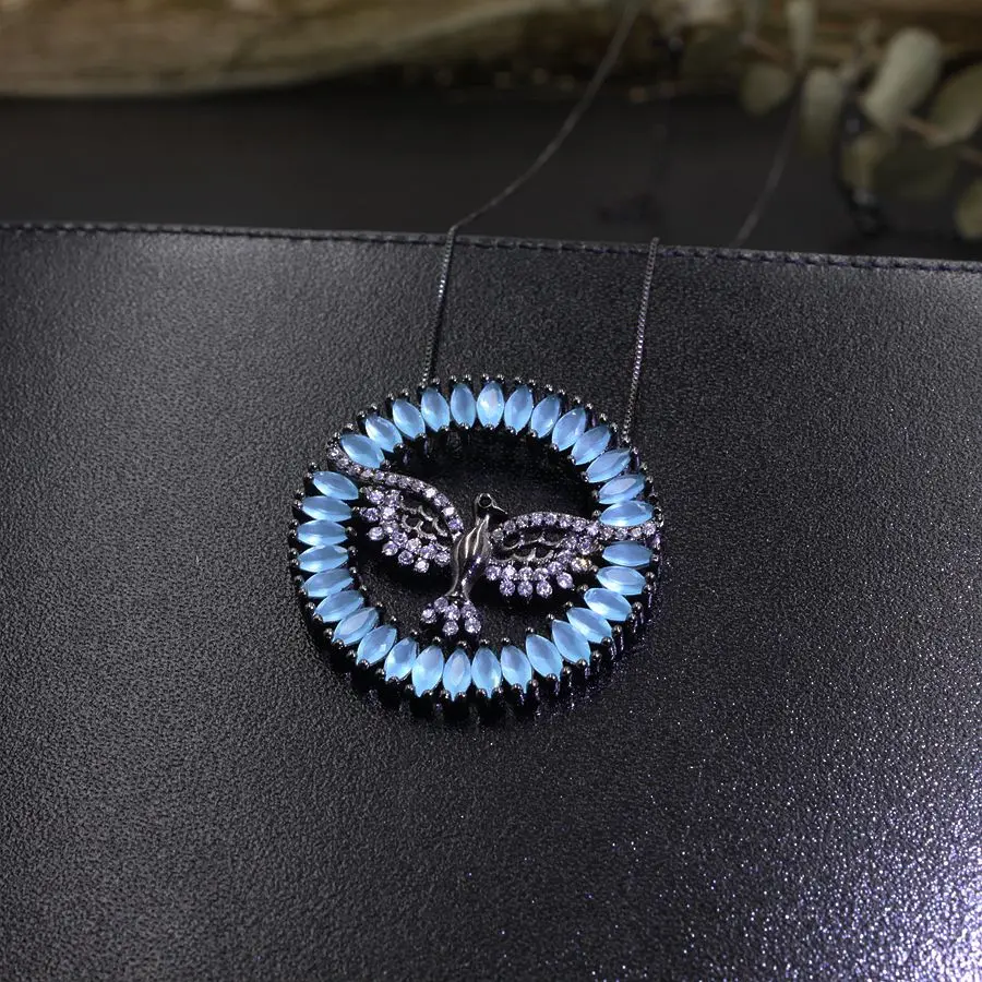 

New pendant necklace High Quality Cubic zircon micro paved round black plated Birds necklace fashion jewelry for women GiftS