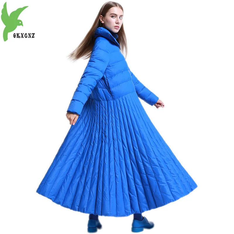 

2018 winter skirt style down jacket women Plus size XS-7XL parka Lengthen fashion female Slim natural white duck down coats 2200