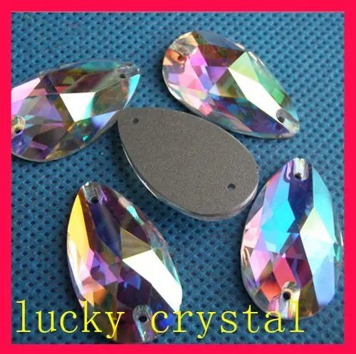 

free shinpping 18*11mm sew on crystal AB color drop shape hot sell very shine and high quality