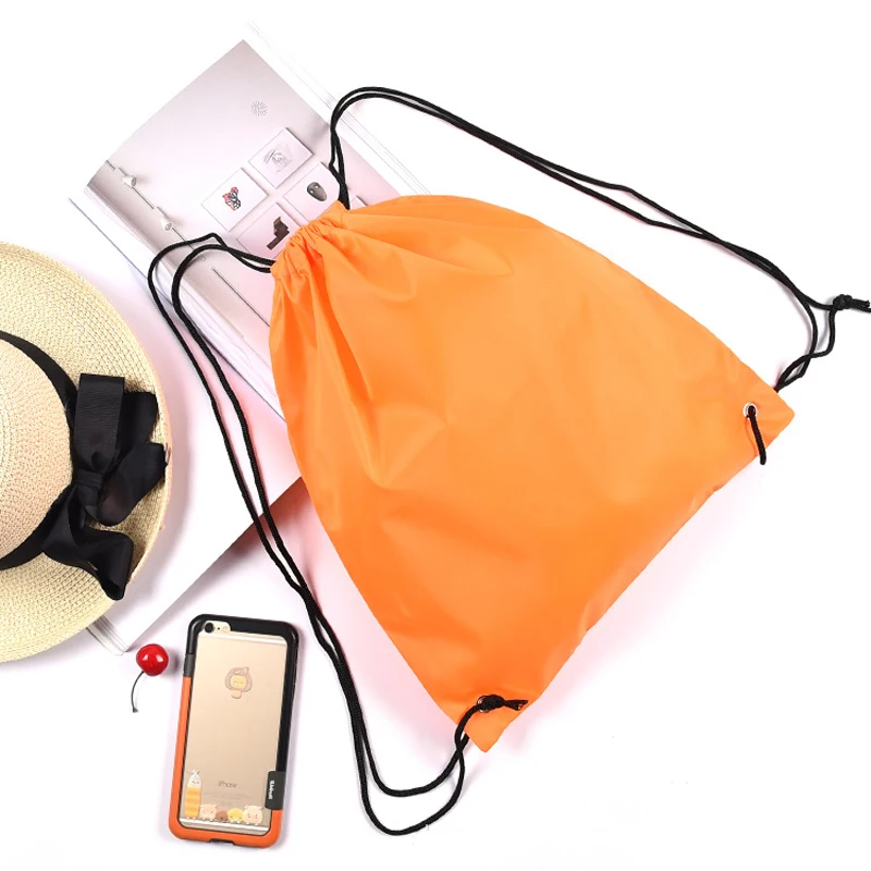 BalleenShiny нейлоновый шнурок сумки для хранения красочные утолщенные водонепроницаемые вещевой мешок для путешествий Спортивные сумки Sundries Neaten мешочек для хранения - Цвет: Orange