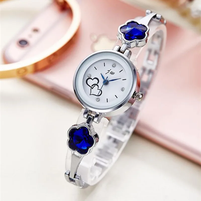 Брендовые женские часы, наручные часы с кристаллами из сплава, ЖЕНСКИЕ НАРЯДНЫЕ часы, подарок, женские золотые Модные Роскошные Кварцевые часы, женские часы - Цвет: silver dark blue