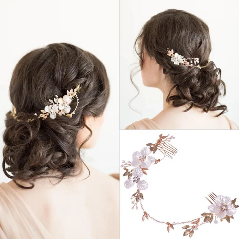 

Bridal Wedding Crystal Flower Hair Comb Handmade Headpiece Brides Bridal Hair Jewelry Hair Accessories Bride Hair Ornament
