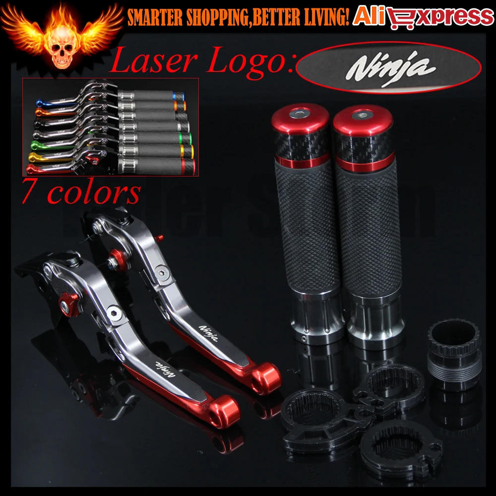 

7 Colors For Kawasaki NINJA 400R 2011 Red+Titanium CNC Adjustable Motorcycle Brake Clutch Levers&Handlebar Hand Grips