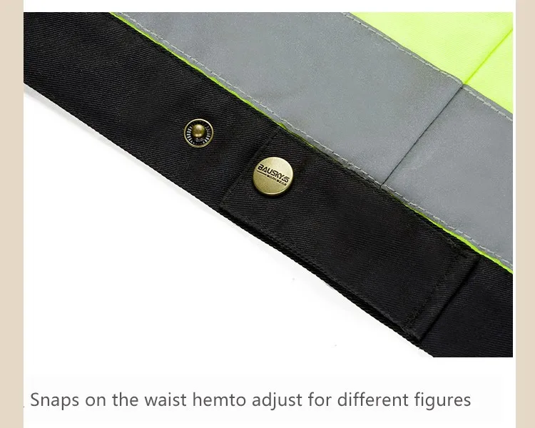 Bauskydd Reflective Jacket High visibility Men Outdoor Working Tops Fluorescent Yellow Multi-pockets Safety Workwear Clothing (13)