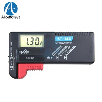 

BT-168D BT168D LED Universal Digital LCD Battery Checker Volt Tester Cell AA AAA C D 9V 1.5V Button Little Arm Move