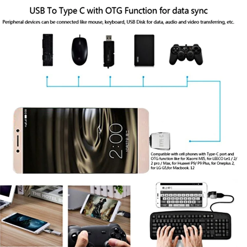 Новые GDeals металлические usb type-C наборы адаптеров USB к type C OTG конвертер синхронизации данных зарядный адаптер-15