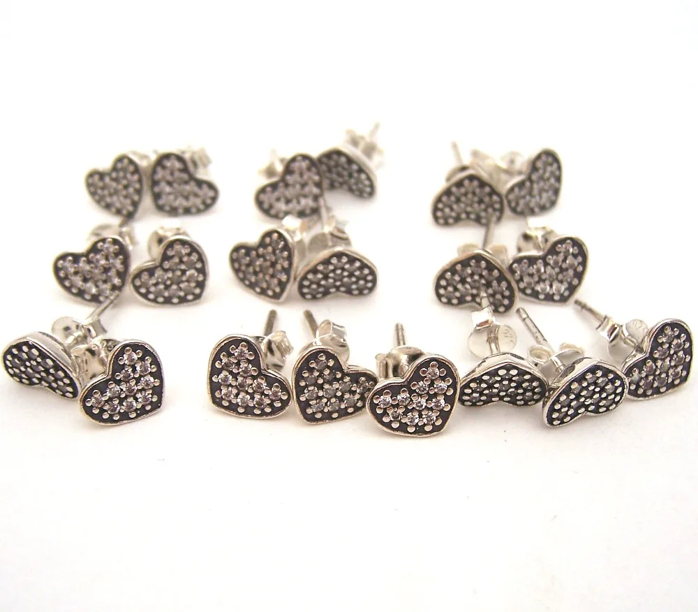 

SSVWGEH20 10X 100% Authenticity S925 Sterling Silver Earrings SilverBead Fit European Charms Bracelet diy jewelry Lampwork