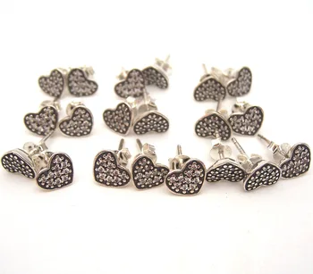 

SSVWGEH20 10X 100% Authenticity S925 Sterling Silver Earrings SilverBead Fit European Charms Bracelet diy jewelry Lampwork