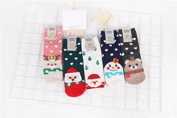 

500pairs/lot women new fashion christmas cotton cute cartoon deer/bear/snowmen sock/Santa Claus sock