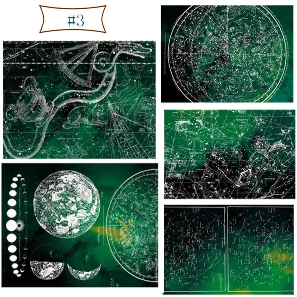 5 шт./компл. Бумага Стикеры горячего тиснения фон Стикеры Блуждающие планеты серии дневник DIY декоративные наклейки, Канцтовары 6 Стиль - Цвет: 3