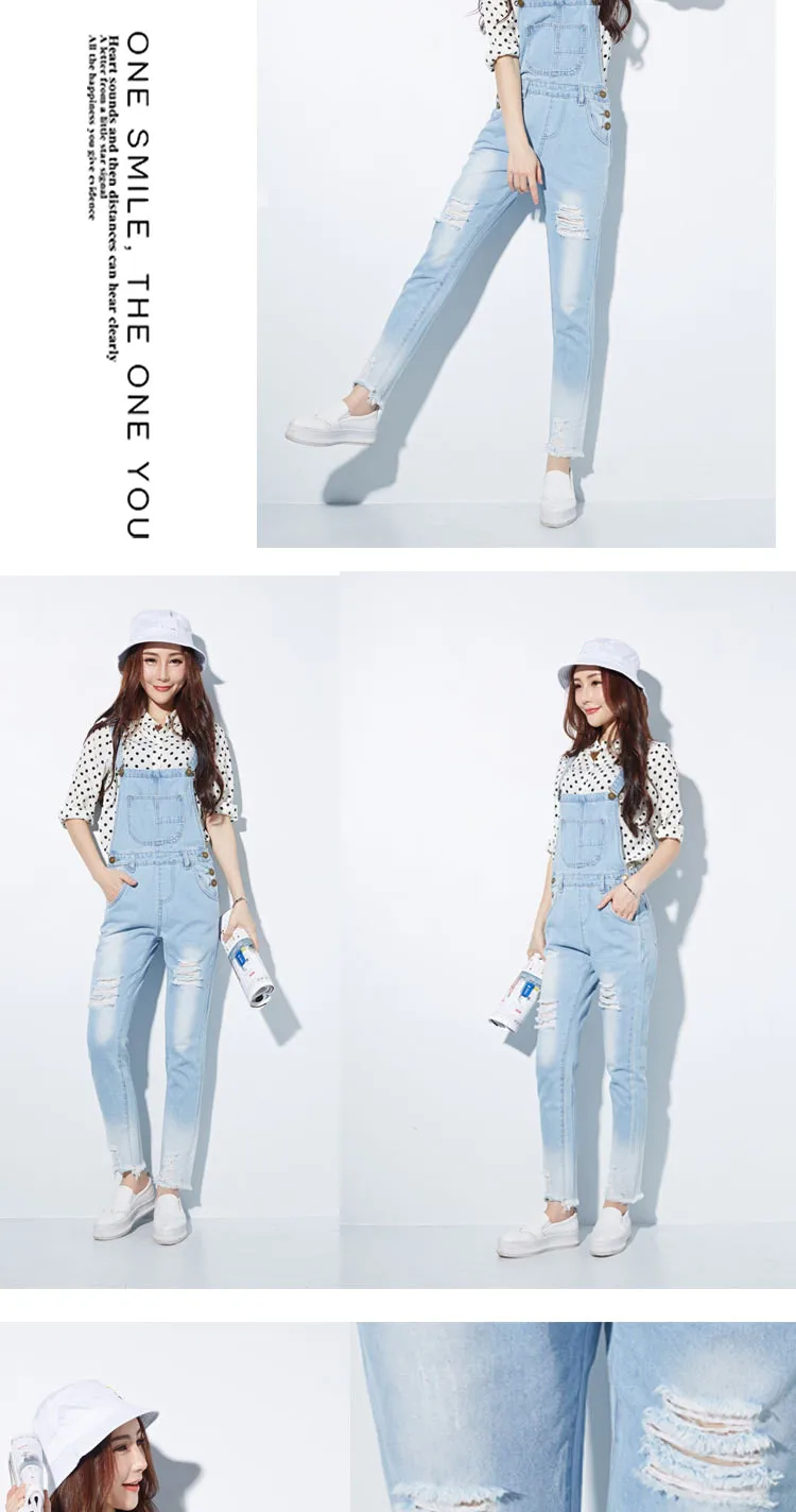 HCYO Fashion Jumpsuit Female Denim Overalls for Women Bodysuit salopette femme En Jean Women Ripped Hole Denim Jumpsuits Rompers (10)