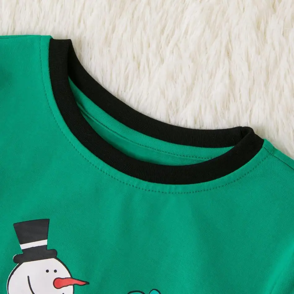 Рождественский комплект пижам в клетку с буквенным принтом