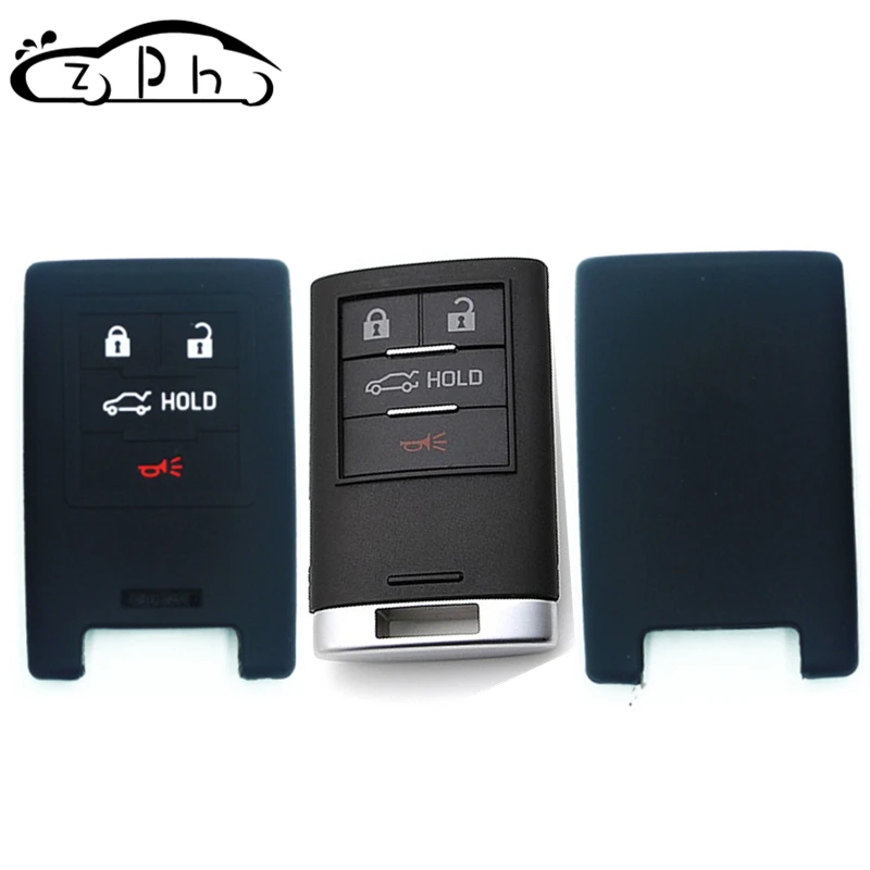 

Silicone Car Key 4 Button Remote Key Case Fob Cover for Cadillac CTS ATS 28T CTS-V coupe SRX Escalade For Corvette C6 C7 XTS DTS