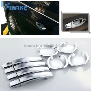 

smRKE For VW Passat 11-16 Car Chrome Door Bowl Cover Stickers Interior Decoration Sequins Brand Auto Accessories Styling
