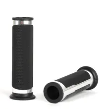 Серебряный алюминиевый зернистый резиновый руль для мотоцикла рукоятки 7/" 22 мм