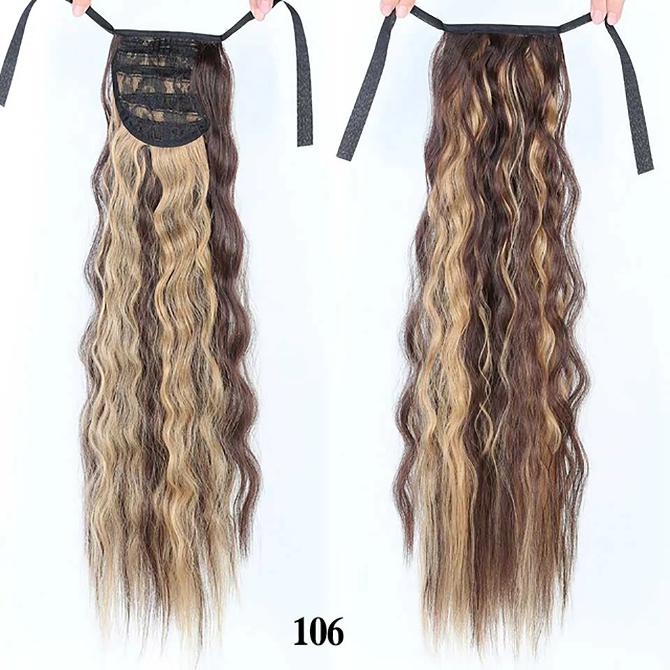 AOSIWIG Long Curly Ponytail High Temperature Fiber Synthetic Clip Hair Accessories Fake Hair Pieces For All Women
