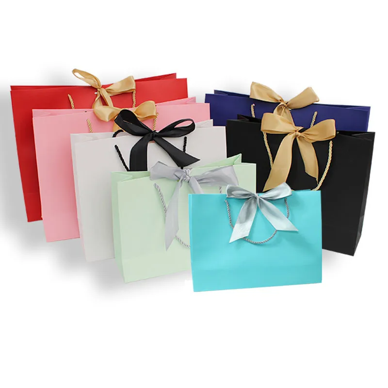creative rectangle paper gift bags with handles for pajamas clothes