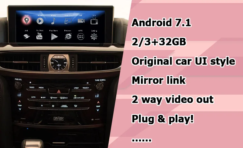 Android/carplay интерфейсная коробка для Lexus LX570 LX- 12,3 видео интерфейс с управлением мыши youtube android auto LX450d