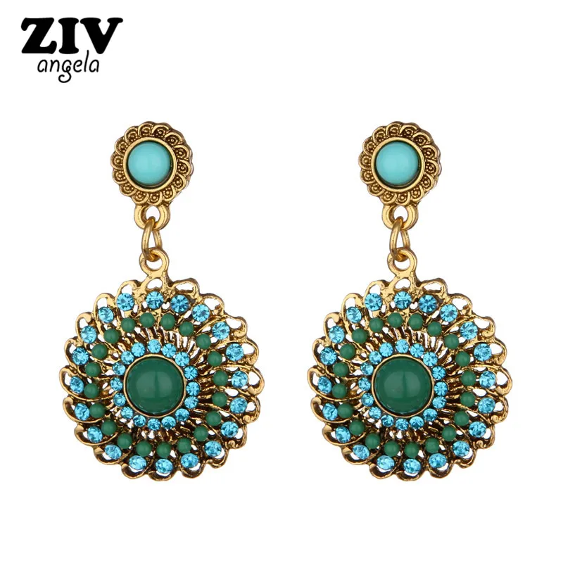 

New Luxury Vintage Earrings For Woman Bride Bridesmaid Weddings Pendant Drop Turkish India Canada Earrings ZA22