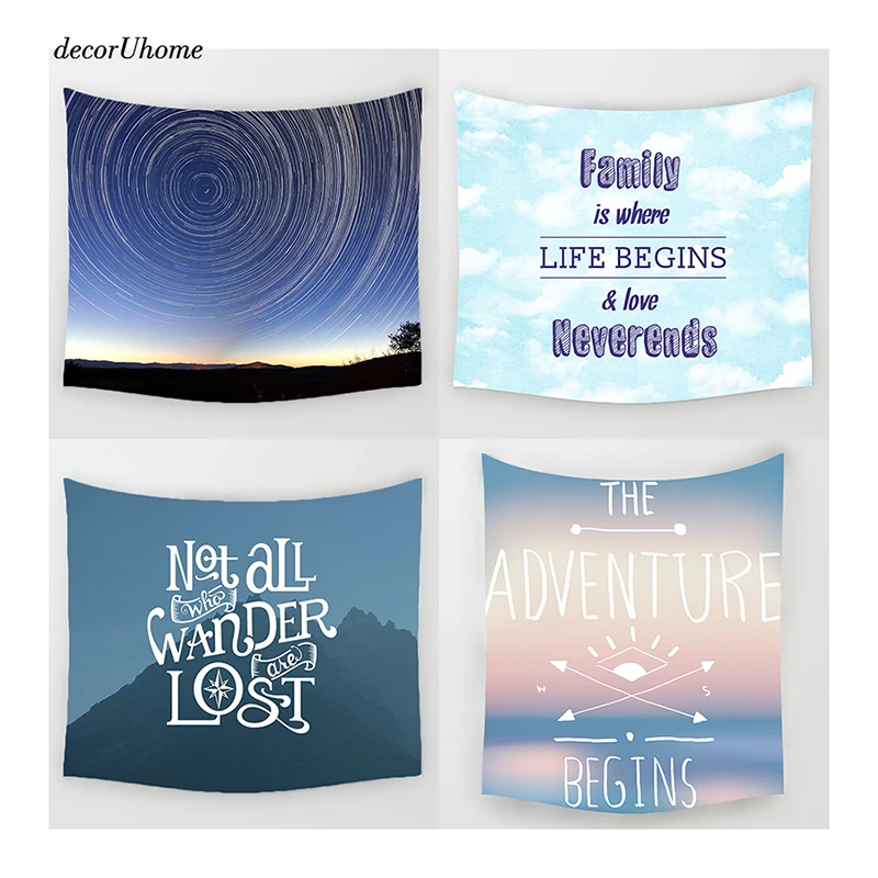 DecorUhome Nordic Abstract Scenery Letter Wall Decoration Beach Towels Home Decor Hanging Living Yoga Mat Printing Tapestry | Дом и сад