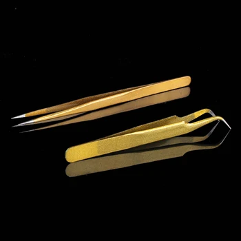 

1pcs New Stainless Steel eyelash tweezers Industrial Anti-static Tweezers watchmaker Repair Tools Excellent Quality makeup tool
