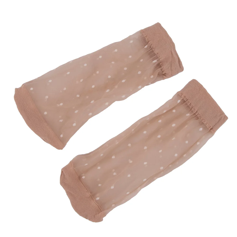 10 пар/уп. летние модные прозрачные носки тонкие прозрачные носки блестящие Нескользящие тонкие туфли на высоком каблуке со шнуровкой короткие носки - Цвет: nude